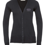 St. Elizabeth’s – THERAPY TEAM– J715F Women's v-neck knitted cardigan – Charcoal ***Non Returnable