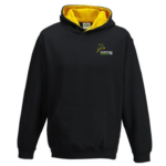 Stortford Junior Tri -  JH03J Kid's Contrast Hoodie  – BLACK/GOLD *NON REFUNDABLE