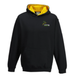 Stortford Junior Tri -  JH03J Kid's Contrast Hoodie  – BLACK/GOLD *NON REFUNDABLE